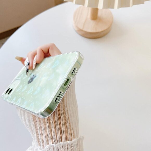 Love Heart Laser Bling Glitter Clear Compatible with iPhone 13 Case slim - Picture 4 of 6